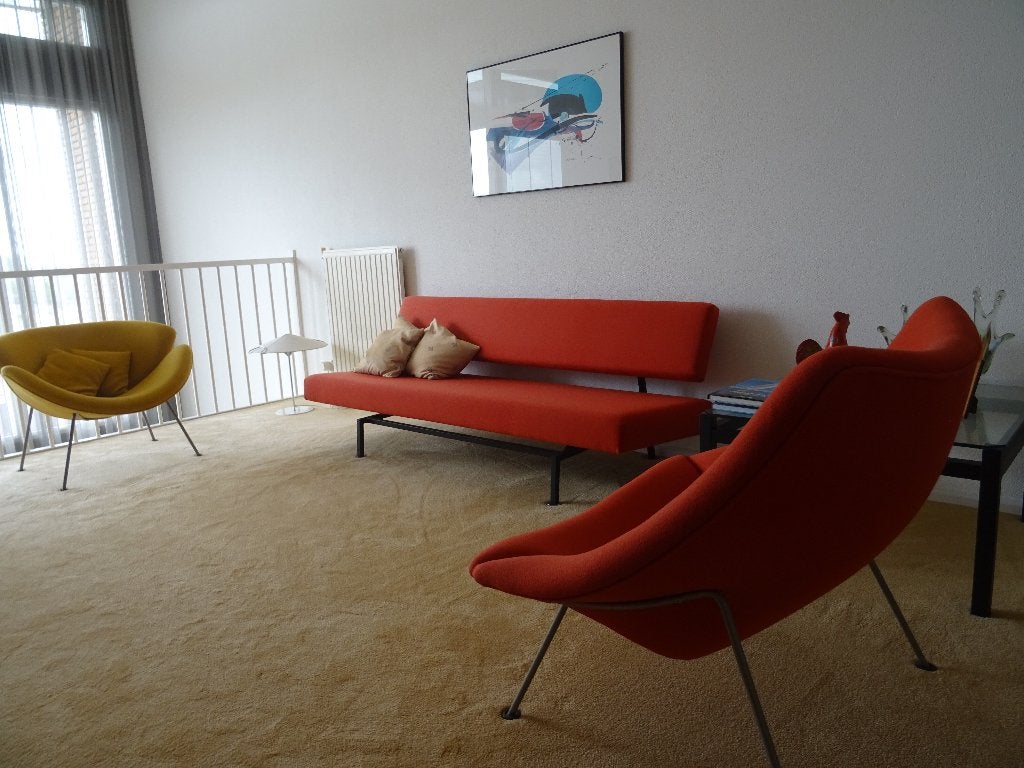 2 Fauteuils van Pierre Paulin en Martin Visser slaapbank, Jaren 60 design, Gebruikt, Ophalen of Verzenden, Metaal