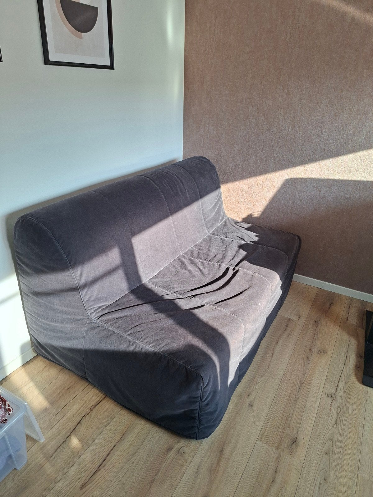 Zwarte IKEA 2-persoons slaapbank, Ophalen, Gebruikt, Zwart, Tweepersoons