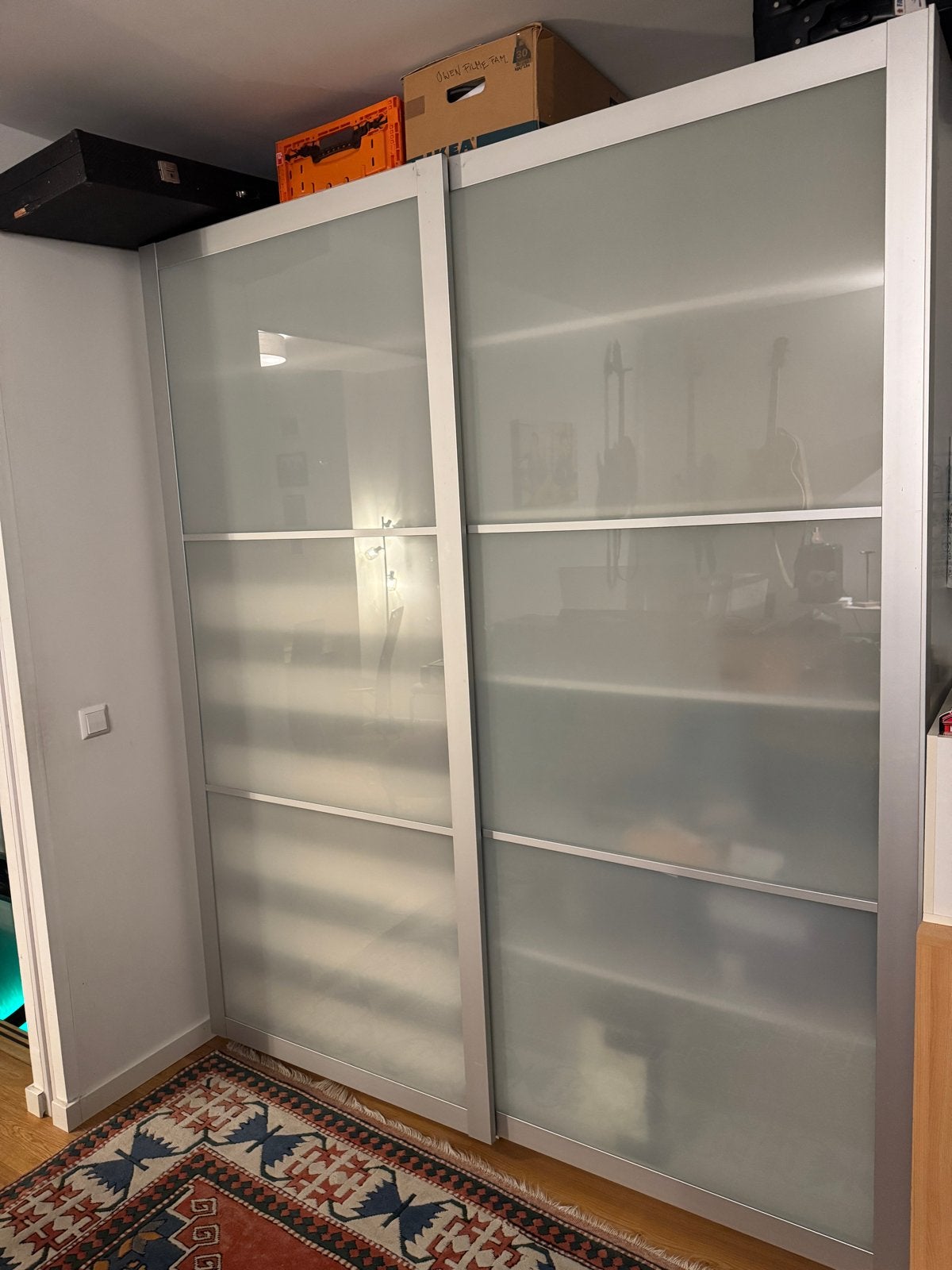 IKEA PAX Kledingkast met Schuifdeuren en Lades, Ophalen, Gebruikt, 200 cm of meer, 200 cm of meer