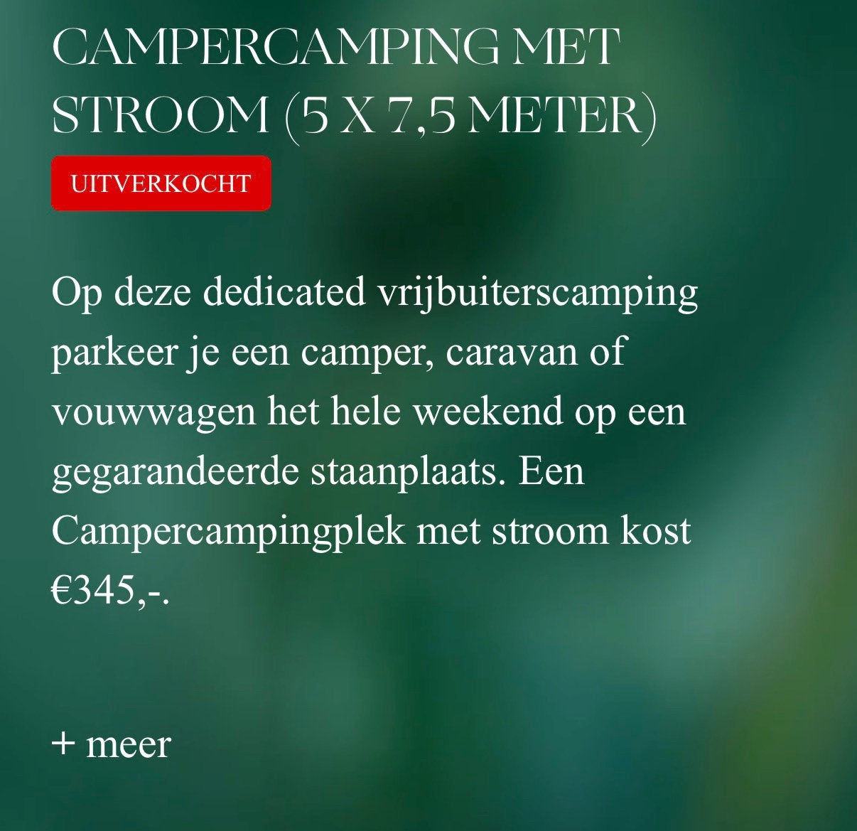 Gezocht ticket: CAMPERCAMPING MET STROOM (5 X 7,5 METER, Tickets en Kaartjes, Evenementen en Festivals, Eén persoon