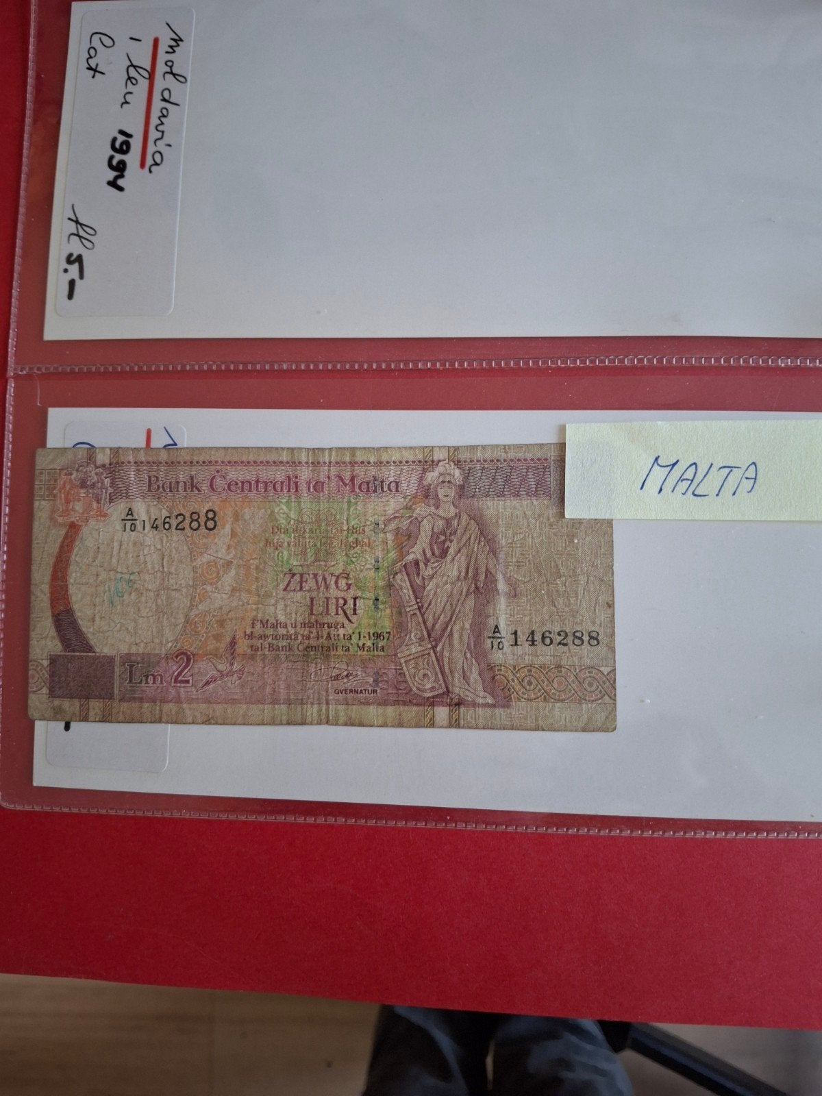 Zeldzaam 2 Liri biljet uit Malta (1967), Ophalen of Verzenden, Overige landen, Los biljet