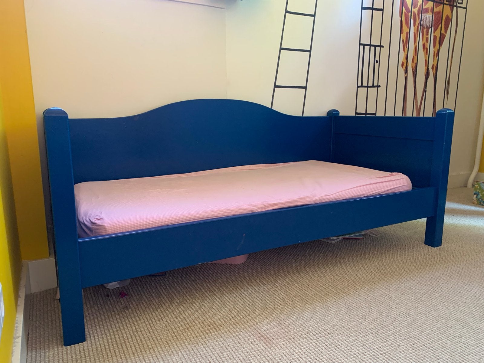 Blauw kinderbed voor kleuters, Ophalen, Gebruikt, Eenpersoons, Blauw