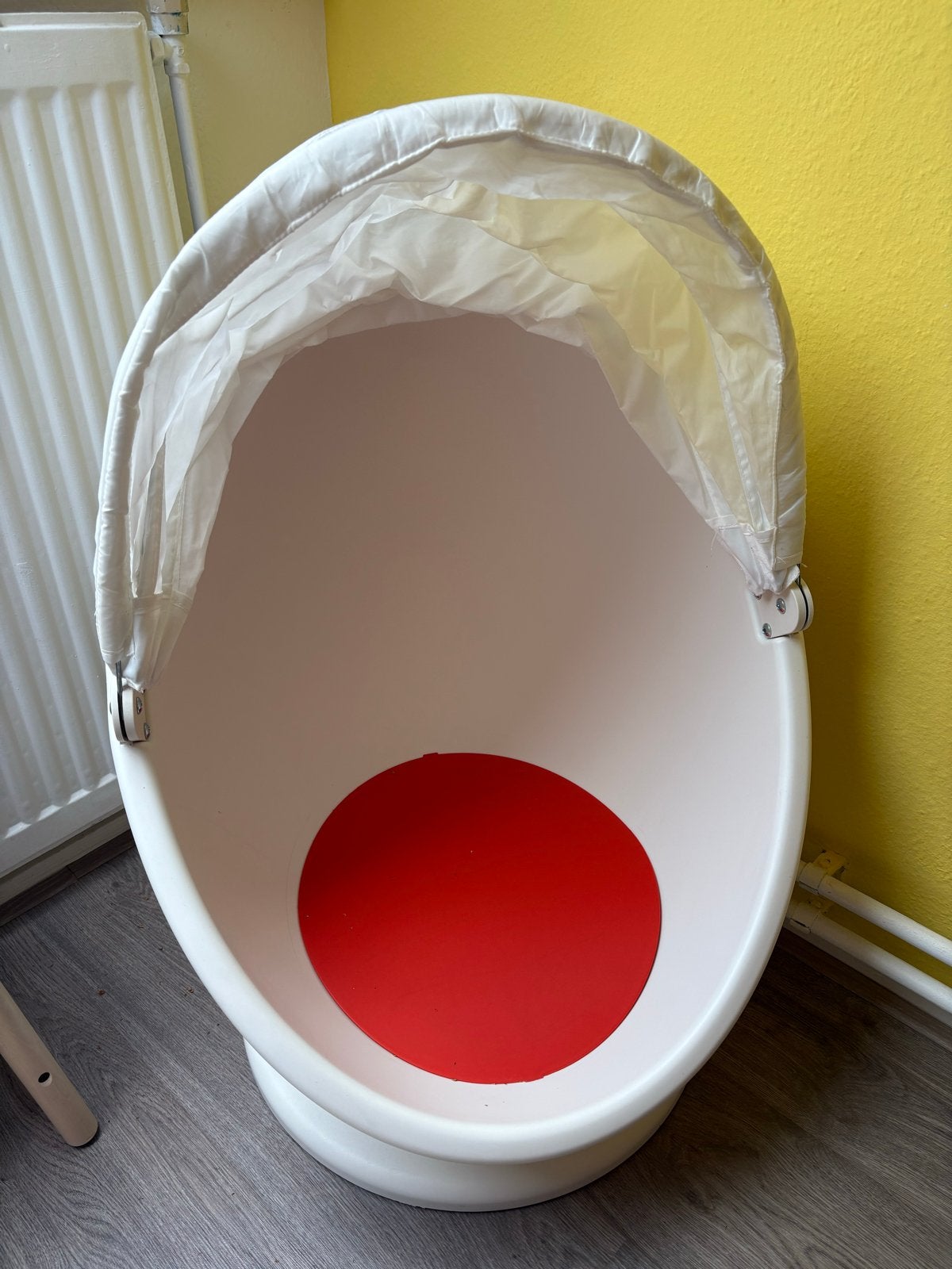 IKEA PS LÖMSK Draaifauteuil - Wit/Rood, Ophalen, Gebruikt, Stoel