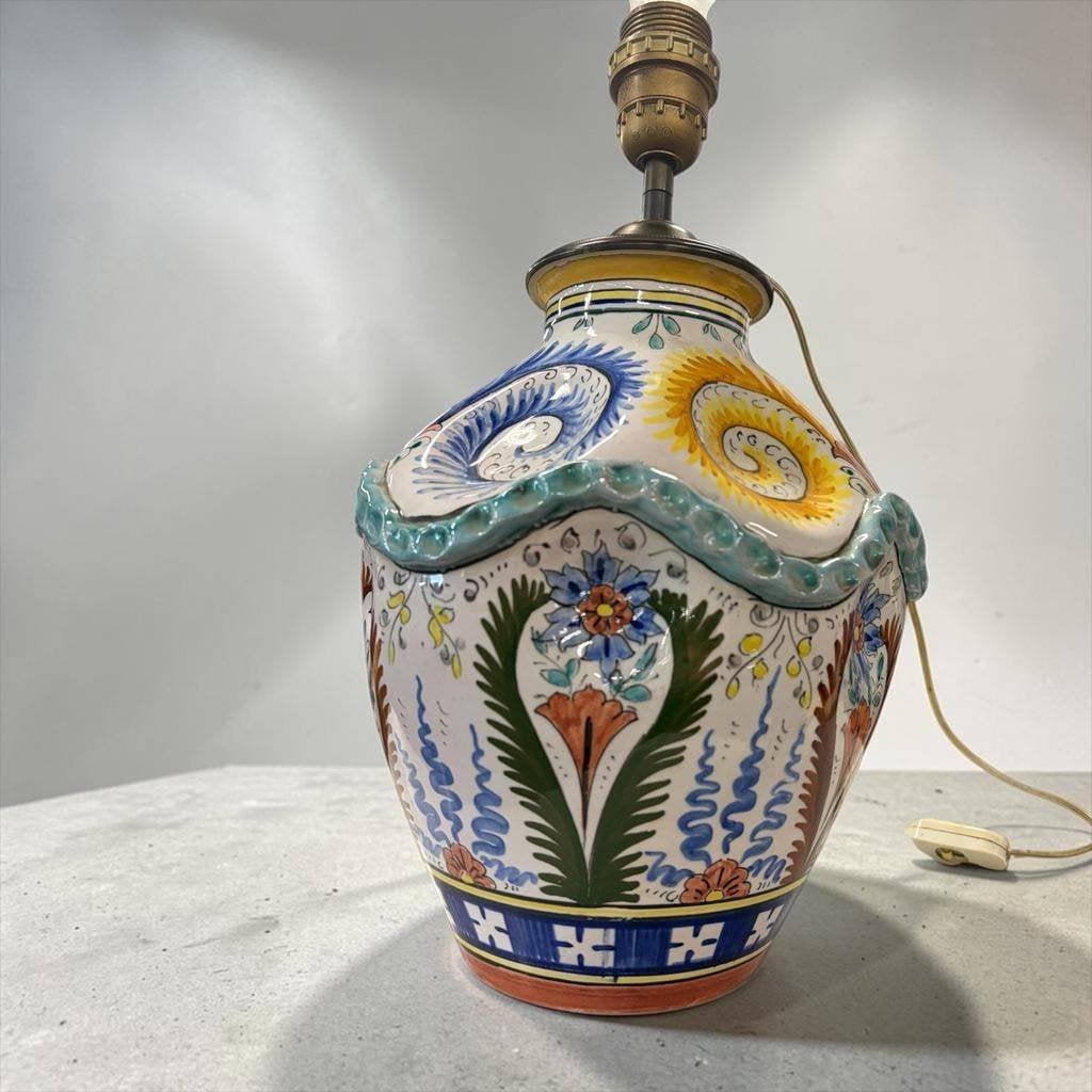 vintage ltaliaanse keramieken tafellamp /lampadaire Majolica, Ophalen