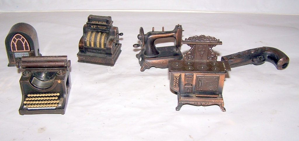 Collectie van 6 koperen puntenslijpers. Nieuwstaat., Antiek en Kunst, Ophalen of Verzenden, Koper