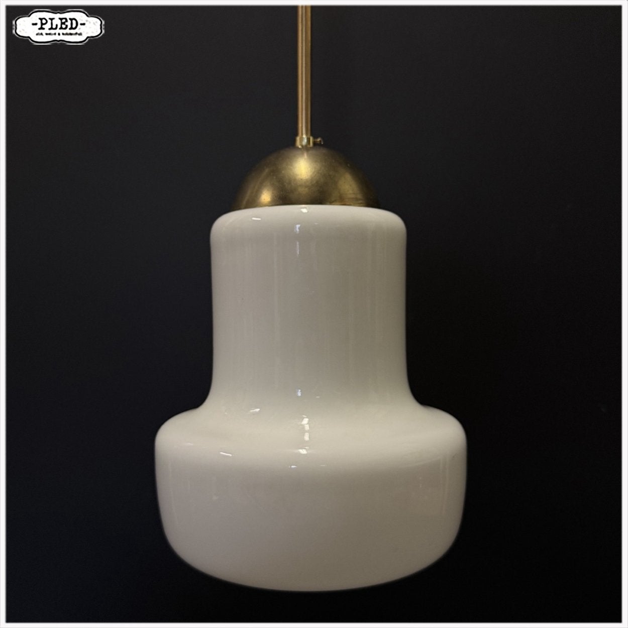 Vintage opaline Lamp Hanglamp Pendellamp, Ophalen, Vintage Midcentury Boho Japandi, Gebruikt, E27 (groot)