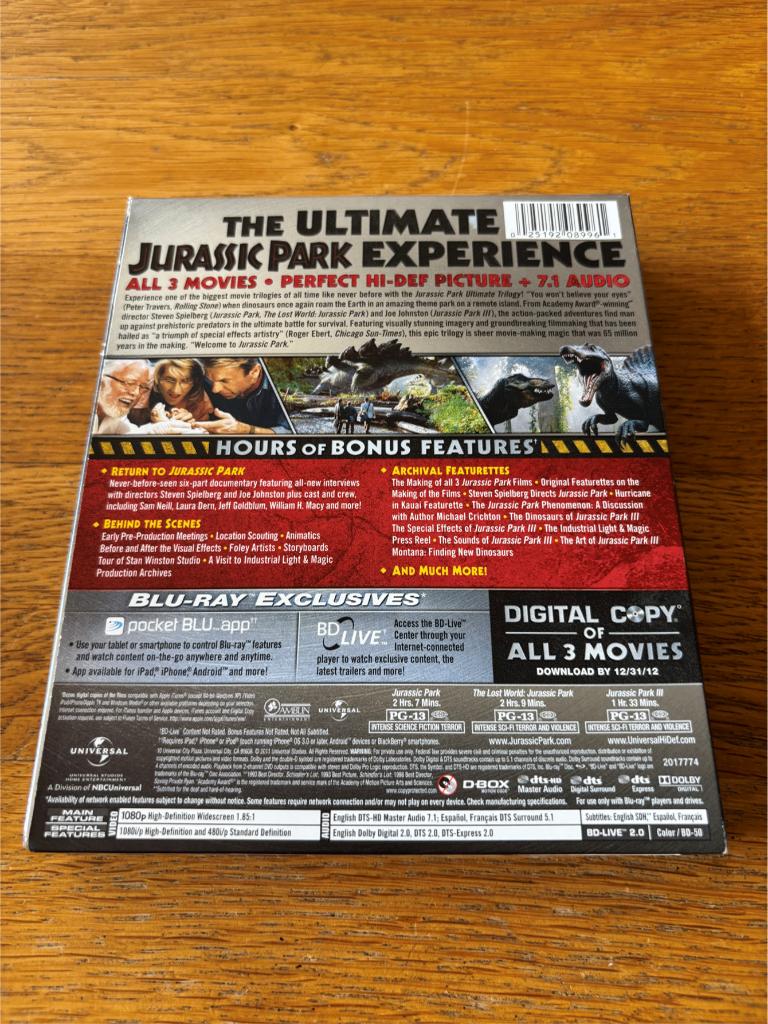 Blu-ray's Jurassic Park Trilogy - N-NLO, Ophalen of Verzenden, Gebruikt, Avontuur