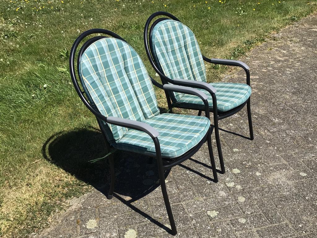 6 Prachtige licht metalen tuinstoelen. Stapelbaar !, Ophalen, Zo goed als nieuw, Aluminium, Stapelbaar