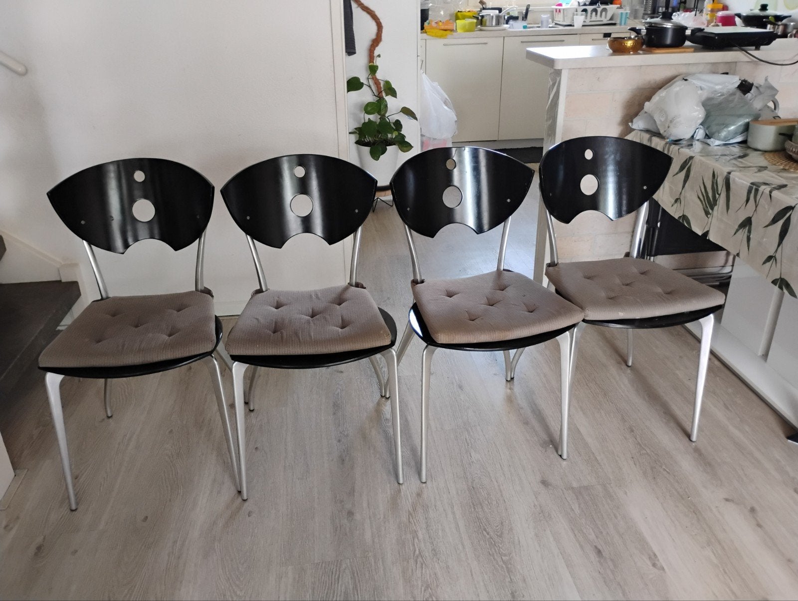 eetstolen, Ophalen, Gebruikt, Zwart, Vier