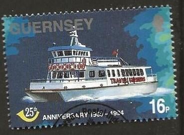 Guernsey 25, boot, Verzenden, Gestempeld