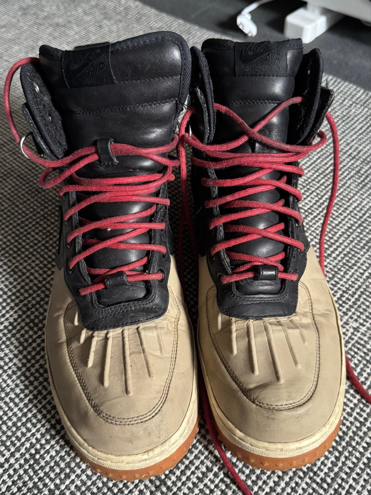Nike Air Force 1 Duckboot "Black Khaki - Maat 46, Ophalen of Verzenden, Gedragen, Bruin, Boots
