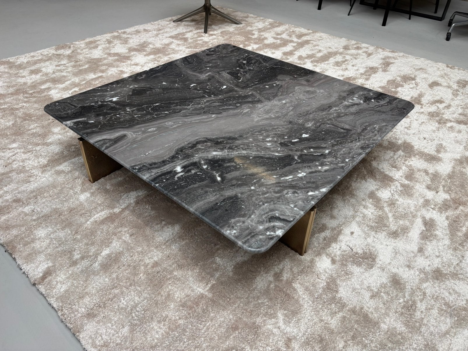 Nwe Minotti Yves coffeetable Grigio Orobico marmer 120x120cm, 9723 CA, Vierkant, Nieuw, Ophalen of Verzenden