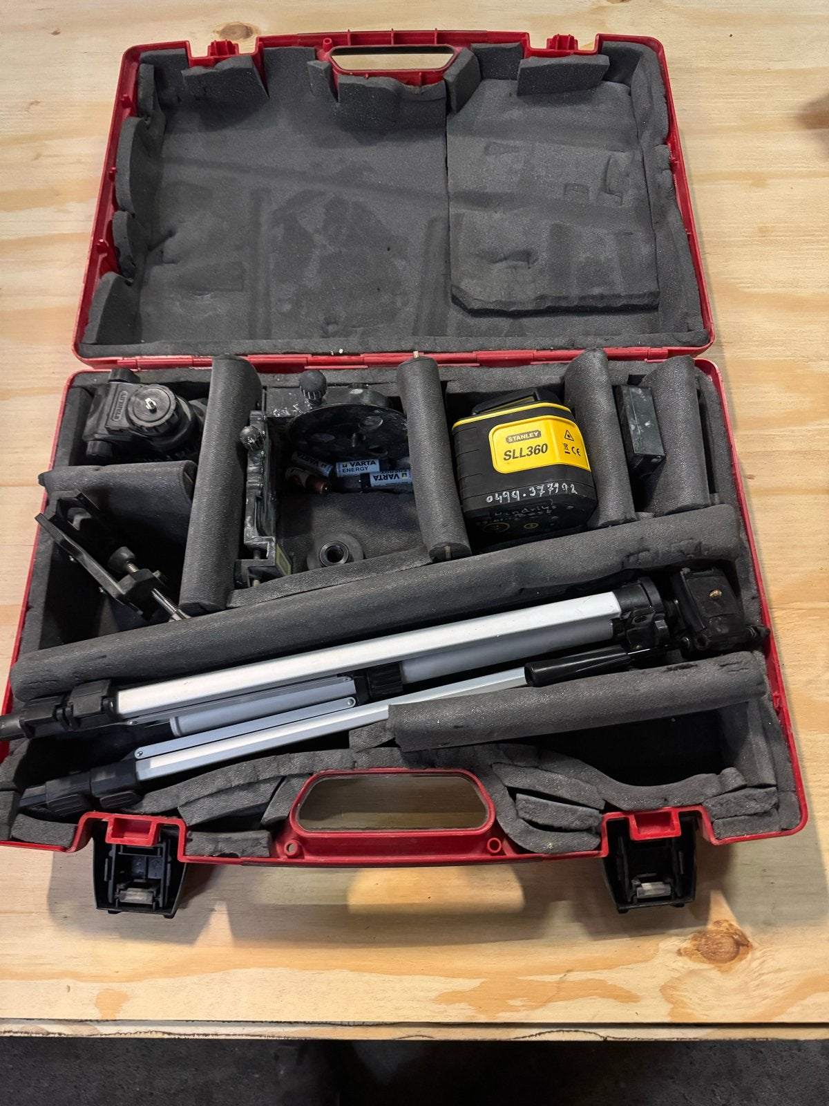 Stanley SLL360 laser met statief (zonder originele koffer), Ophalen of Verzenden, Gebruikt, Licht