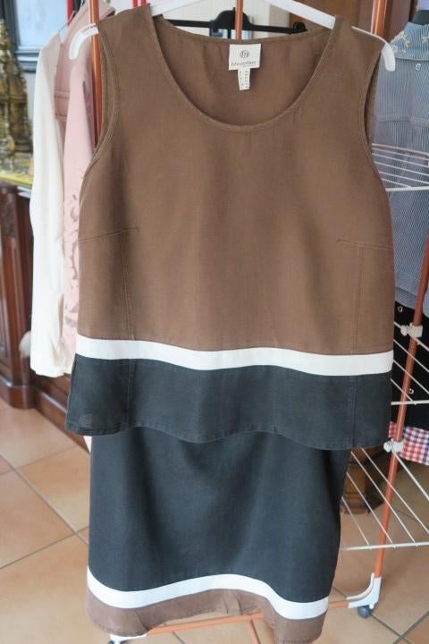 Topje+rokje zwart bruin linnen Mayerline mt 44-46, Kleding | Dames, Mayerline, Zwart, Maat 42/44 (L), Ophalen of Verzenden