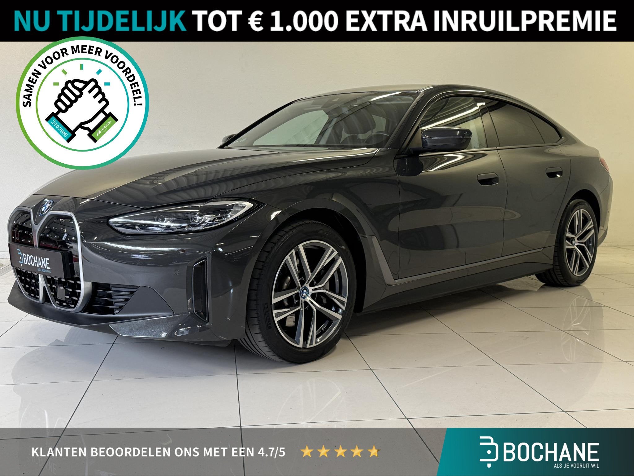 BMW i4 eDrive40 84 kWh | Navi | Camera | Carplay | soH 94%, Auto's, Dealer onderhouden, Achterwielaandrijving, Met garantie (alle)