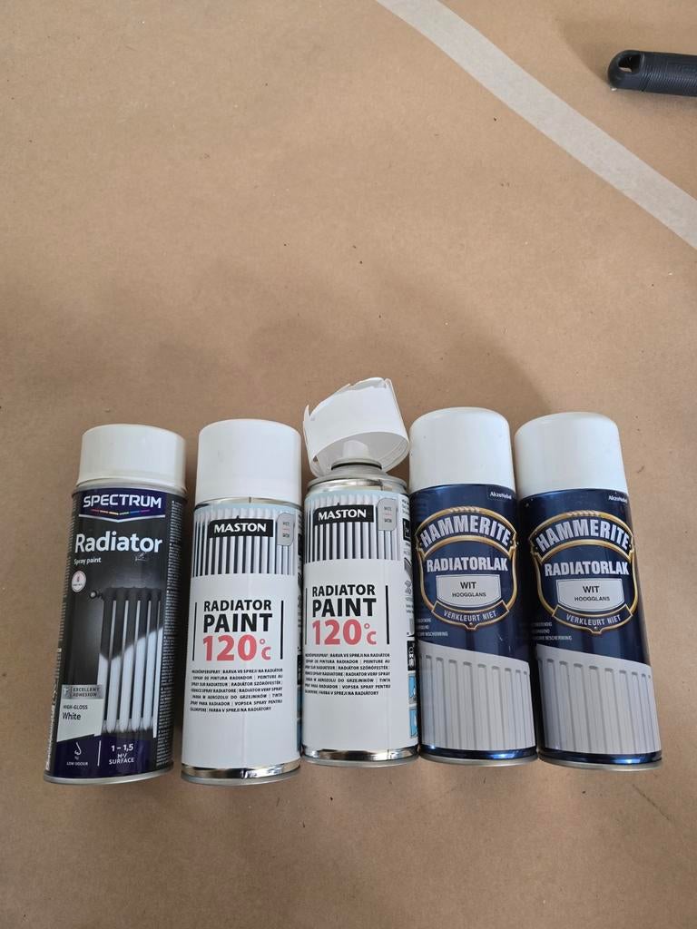 Radiatorverf spuitbussen wit, Ophalen of Verzenden, Nieuw, Wit