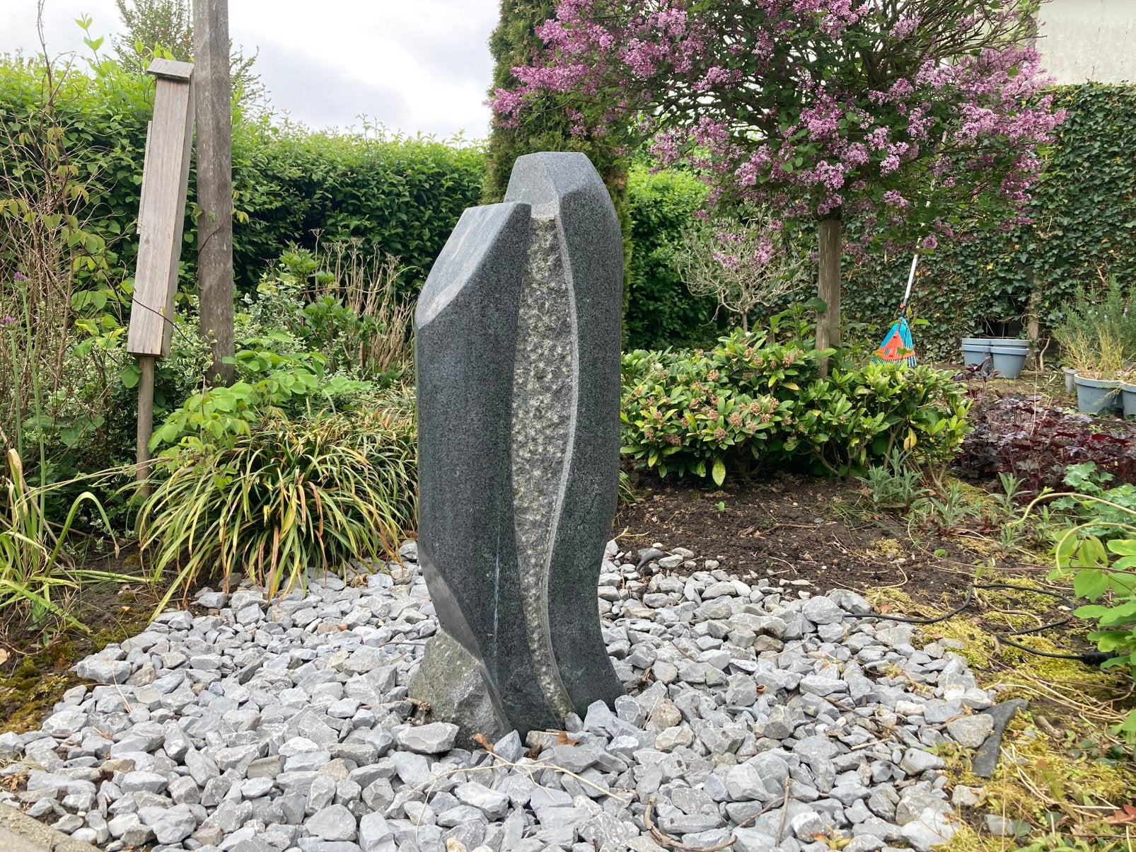 Waterornament met premium pomp en groot waterbasin, Ophalen, Zo goed als nieuw, Beton, Waterornament