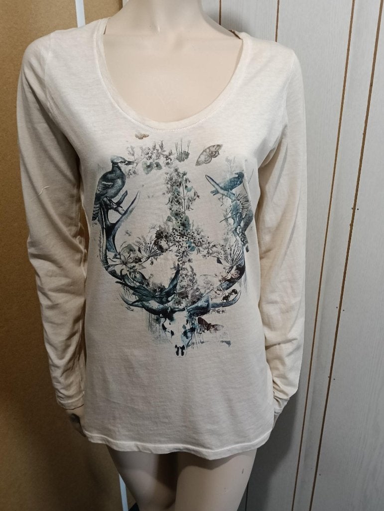 IKKS shirt maat 42, Beige, Maat 42/44 (L), Ophalen of Verzenden, Zo goed als nieuw
