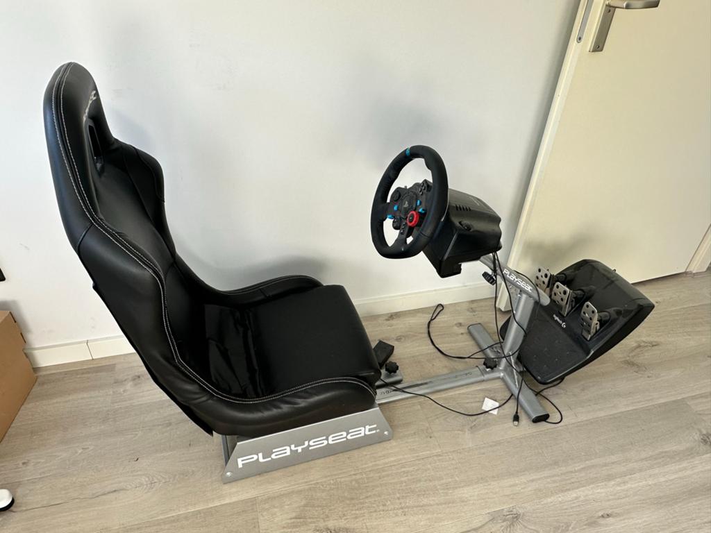 Playseat met Logitech G29 racestuur en pedalen, Racestoel, Gebruikt, Force feedback, Playseat