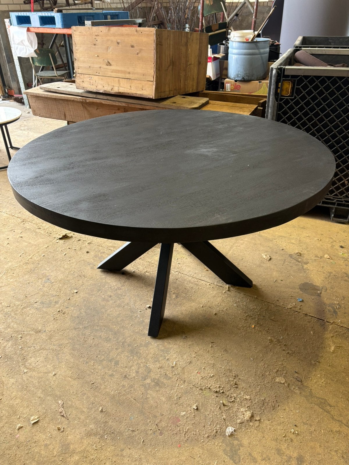 Denver Ronde Eettafel Black – 140 cm, Huis en Inrichting, Tafels | Eettafels, Ophalen, Nieuw, Rond, 100 tot 150 cm