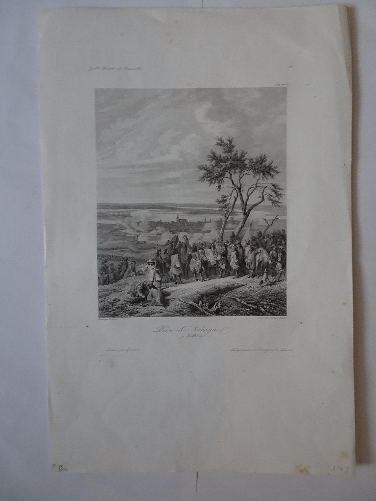 Litho Beleg van Nijmegen, 1672, naar Piquit 1838, Antiek en Kunst, Kunst | Litho's en Zeefdrukken, Origineel, Verzenden, Uniformen