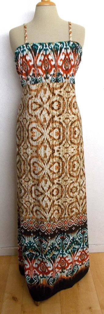 Afrika/ethnic maxi print dress! L, Bruin, Verzenden, Maat 42/44 (L), Zo goed als nieuw
