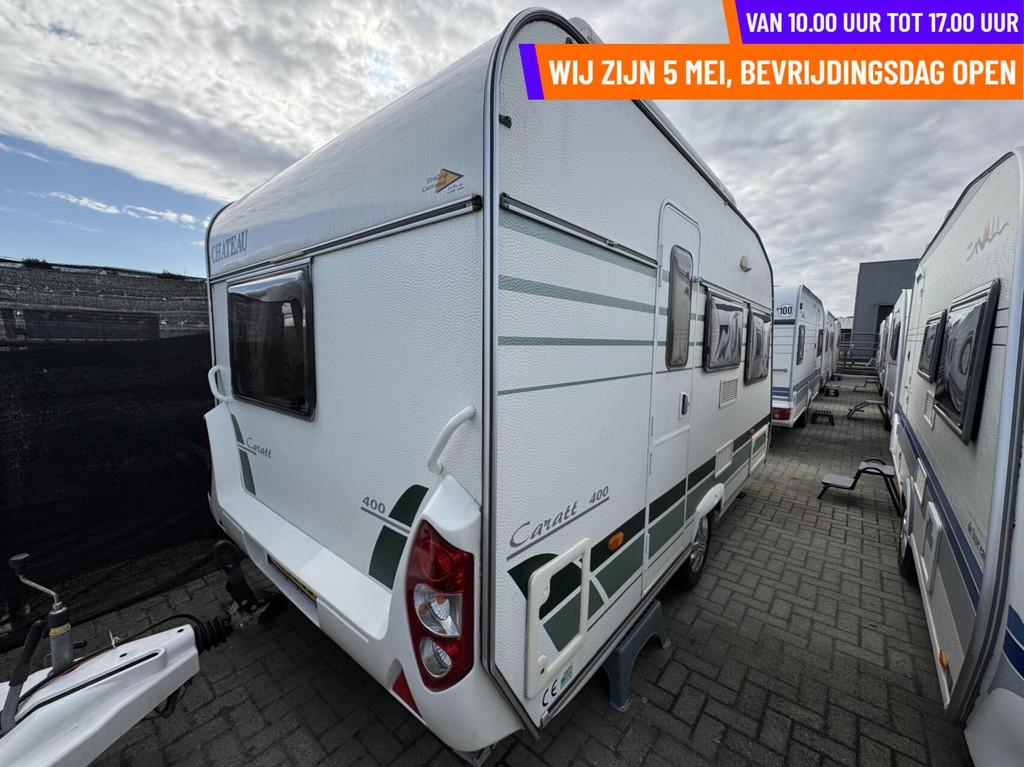 CHATEAU CARATT 400, DWARSBED,VOORTENT,KOELKAST, Caravans en Kamperen, Caravans, Chateau, Hordeur, Bedrijf, 750 - 1000 kg