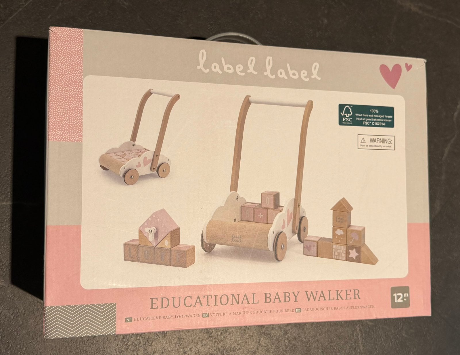 Label Label Loopwagen roze, Ophalen, Zo goed als nieuw