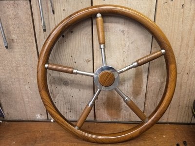 Stuurwiel D: 45 cm RVS Mahonie, Niet ingevuld, Gebruikt, Niet ingevuld, Niet ingevuld