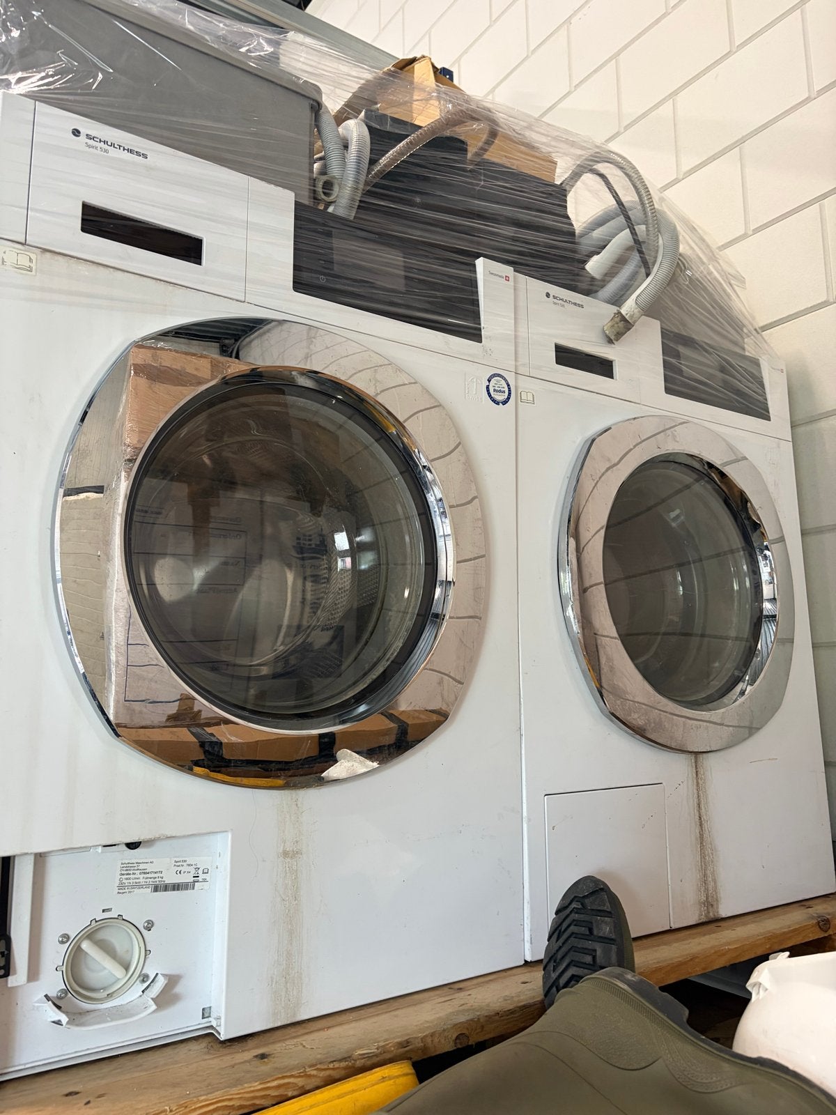 Schulthess Spirit 530 Wasmachine, Witgoed en Apparatuur, Wasmachines, Ophalen, Gebruikt, Voorlader, 85 tot 90 cm