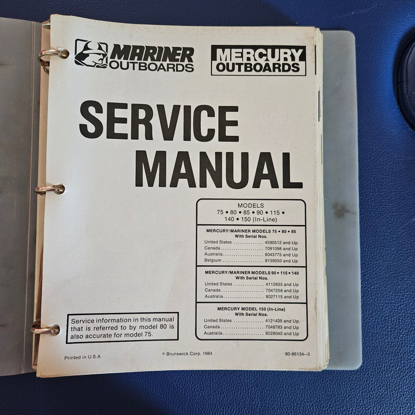 Werkplaatshandboek Mercury/Mariner 75-150 PK (1984), Ophalen