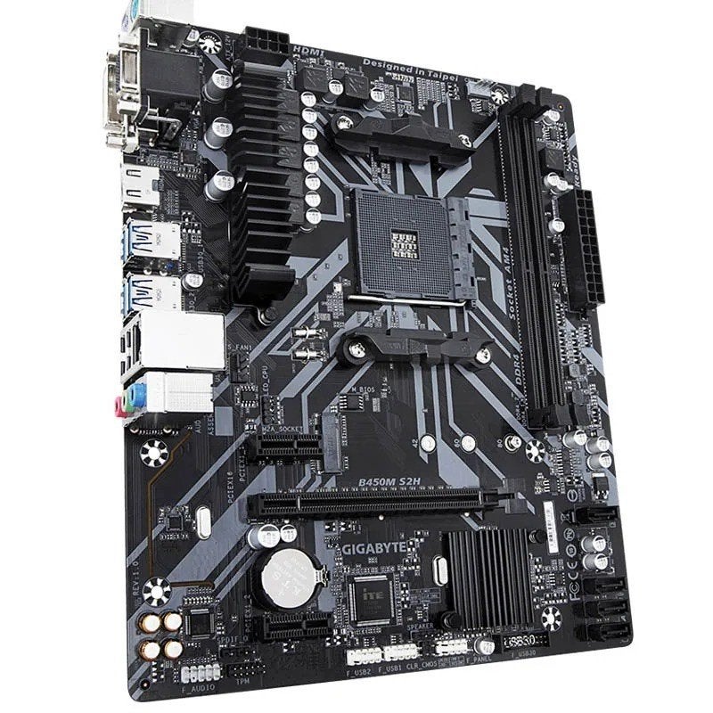 GIGABYTE B450M S2H Moederbord met Socket AM4, Ophalen of Verzenden, Gebruikt, DDR4