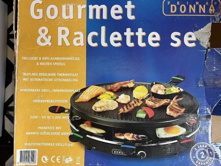Gourmet en raclette set, Ophalen, Gebruikt, 8 personen of meer