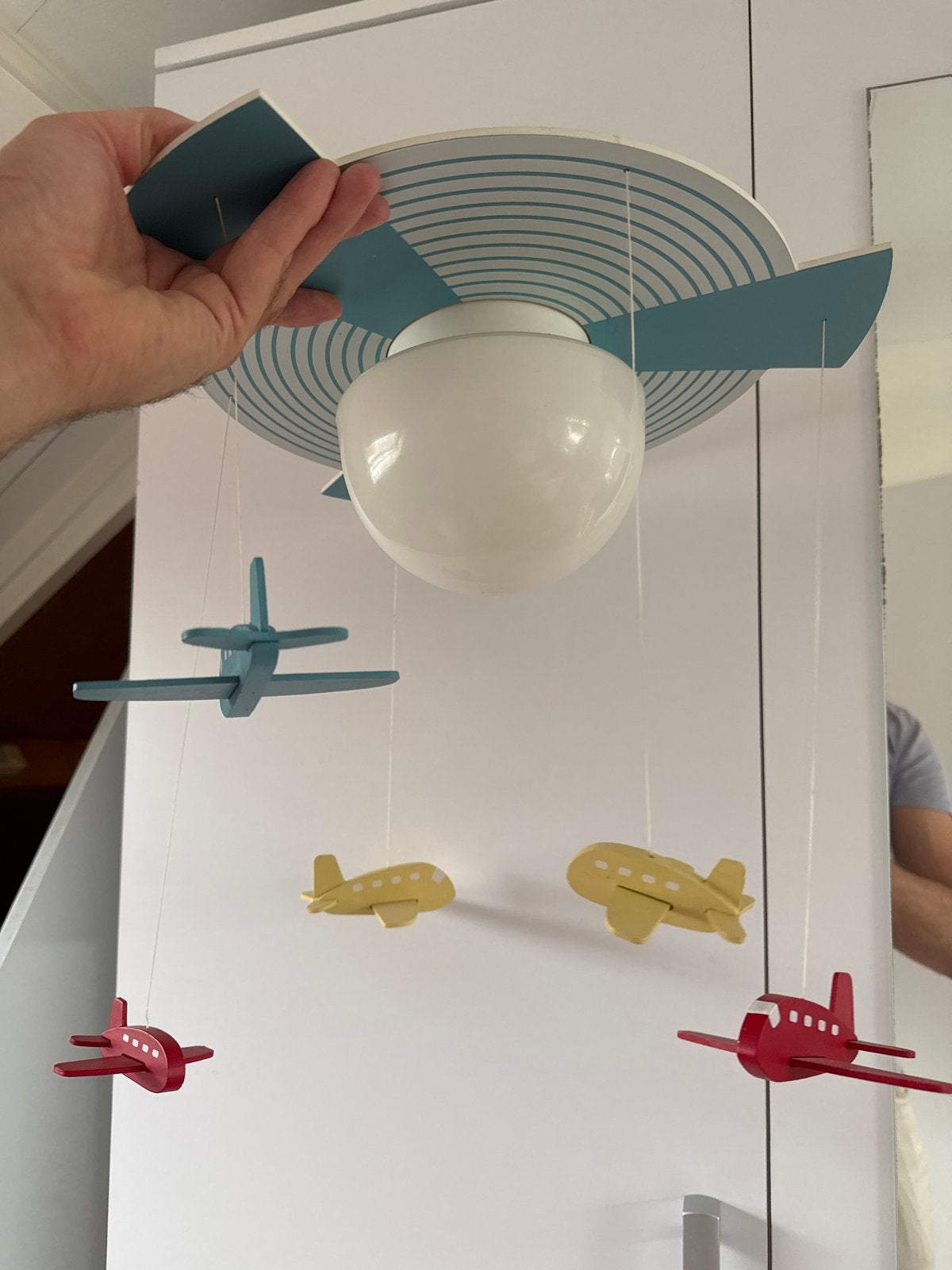 Vliegtuig plafondlamp / mobiel voor kinderkamer, Ophalen, Gebruikt, Overige typen