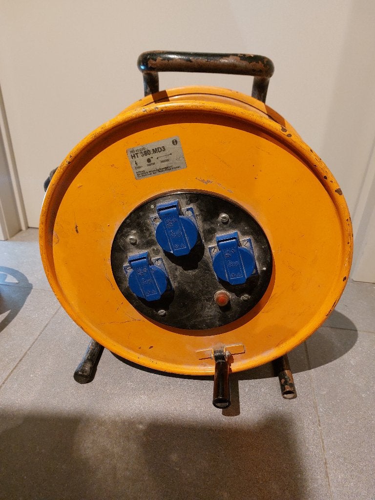 Haspel Stroom Verlengkabel 50M 3G2,5   µ1r, Doe-het-zelf en Verbouw, Elektra en Kabels, Ophalen of Verzenden, Kabel of Snoer
