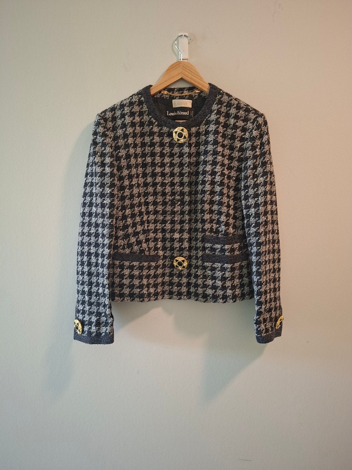 Louis Feraud Wollen Geruit Jasje Maat 40, Kleding | Dames, Maat 38/40 (M), Meerkleurig, Ophalen of Verzenden, Jasje