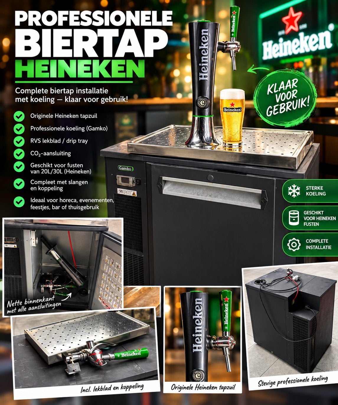 Heineken Biertap met Gamko Bierkoeler Horeca Tapinstallatie, Cafehaven36@hotmail.com, 3072VA, Ophalen, Overige merken