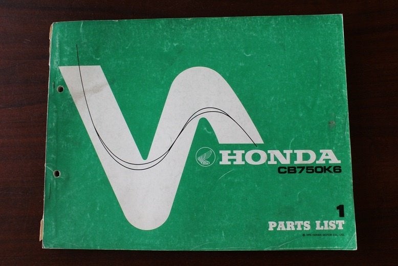 Honda CB750 K6 1975 motorcycle parts list CB 750 SOHC, Ophalen of Verzenden, Honda