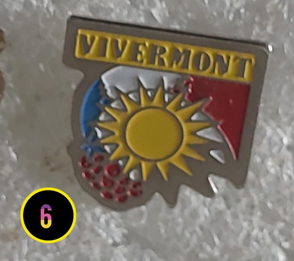 Pin Vivermont met zon en vlag, Verzenden