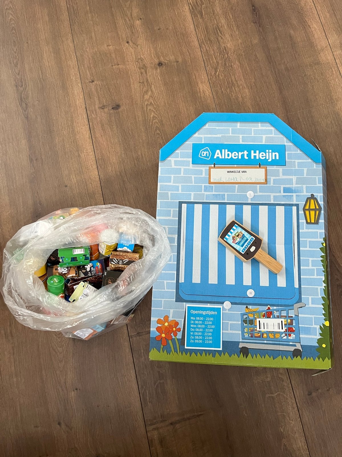 Albert Heijn Mini Supermarkt met scanner en producten, Kinderen en Baby's, Ophalen of Verzenden, Gebruikt, Jongen of Meisje