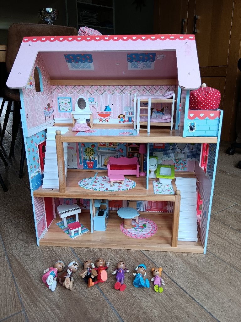 Kidkraft poppenhuis compleet, Ophalen, Gebruikt, Poppenhuis