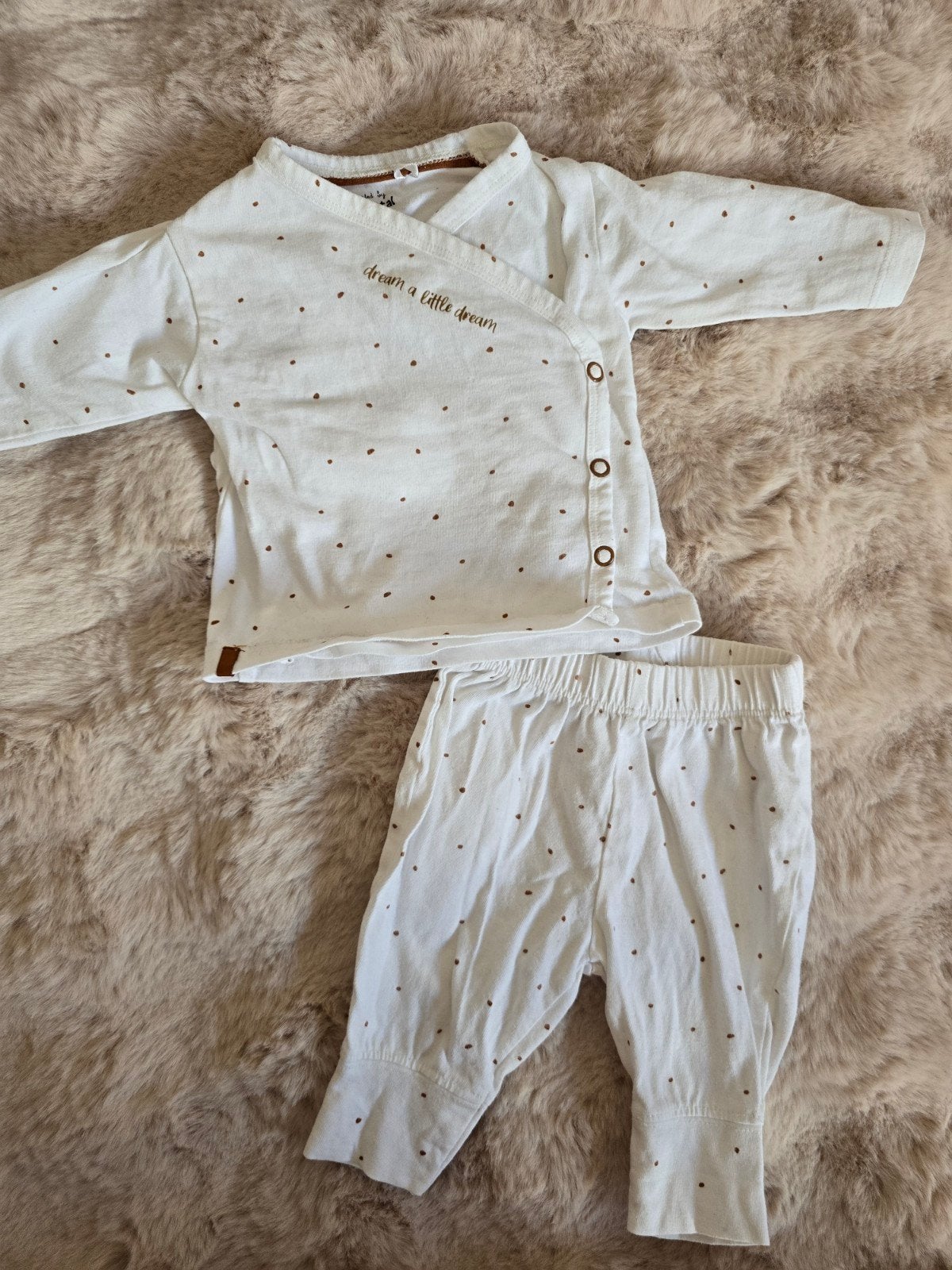 Prenatal Unisex Setje Maat 56 - Neutraal met Stipjes, Kinderen en Baby's, Babykleding | Maat 56, Jongetje of Meisje, Ophalen of Verzenden
