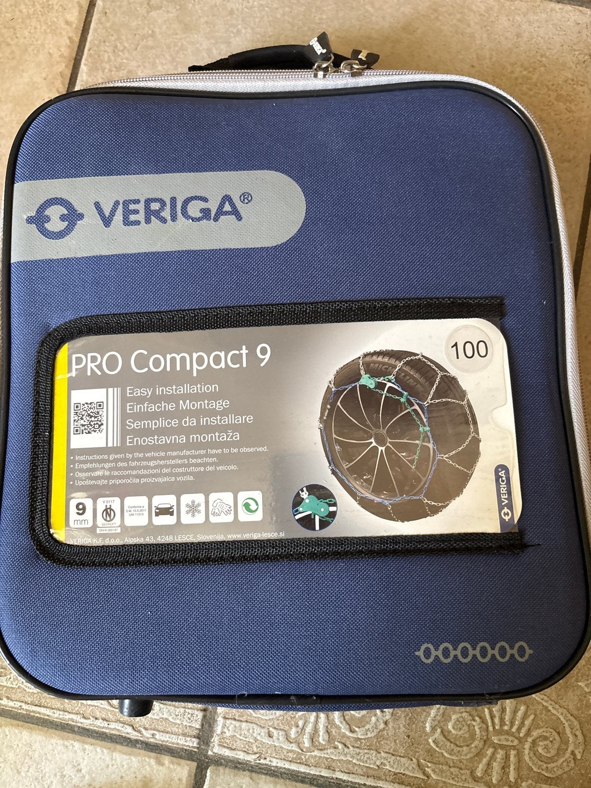 Veriga Pro Compact 9 sneeuwkettingen 100 - Nooit gebruikt, Auto diversen, Sneeuwkettingen, Ophalen, Zo goed als nieuw