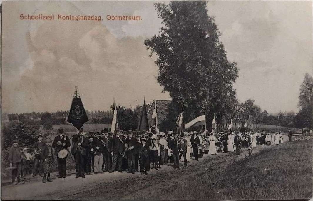 Ootmarsum (Overijssel) 1907 - Schoolfeest Koninginnedag, Verzamelen, Ophalen of Verzenden, Voor 1920, Gelopen, Overijssel
