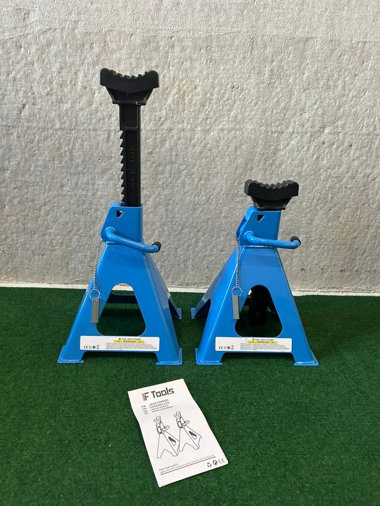 Nieuwe topkwaliteit 6-ton assteunen per set van 2 stuks, Auto diversen, Autogereedschap, Ophalen, F tools, Nieuw, F tools