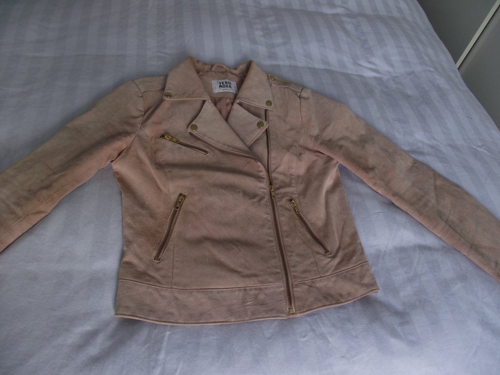 roze leer jasje goud rits + zakjes Vero Moda jacket M 38-40, Maat 38/40 (M), Vero Moda, Ophalen of Verzenden, Roze