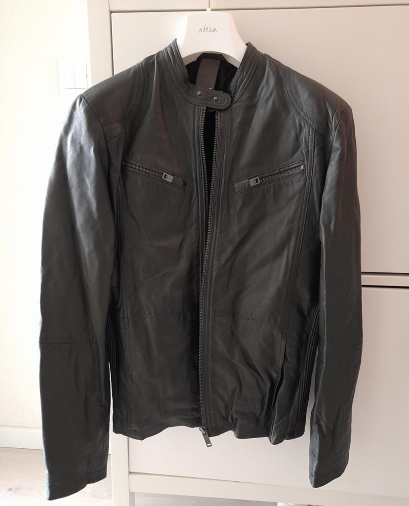 Leren Jack kleine maat L, Ophalen, Zo goed als nieuw, Maat 48/50 (M), Groen