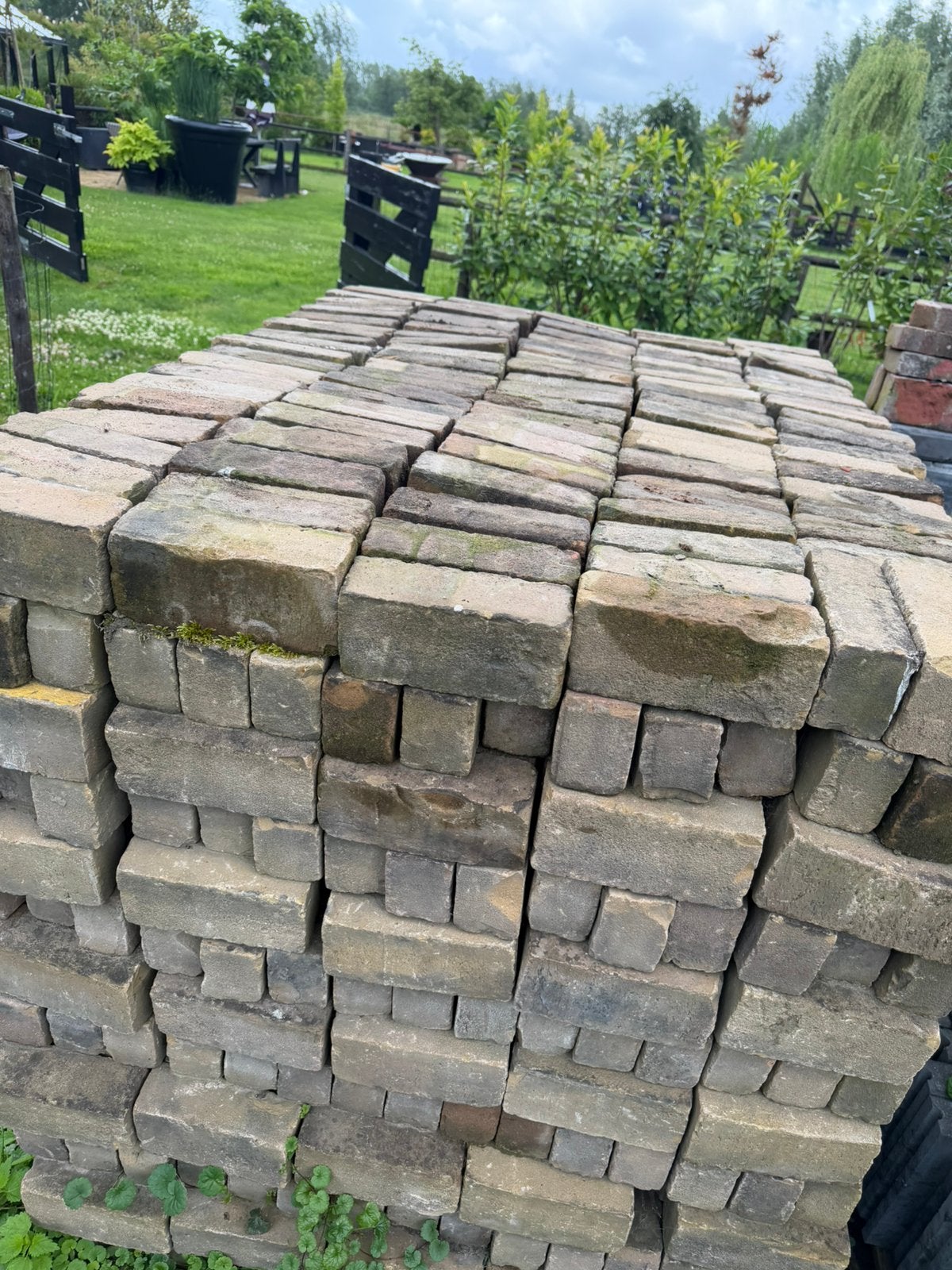 Gebakken klinkers gratis 19/20 m2, Tuin en Terras, Tegels en Klinkers, Ophalen of Verzenden, Gebruikt, 10 m² of meer, Klinkers