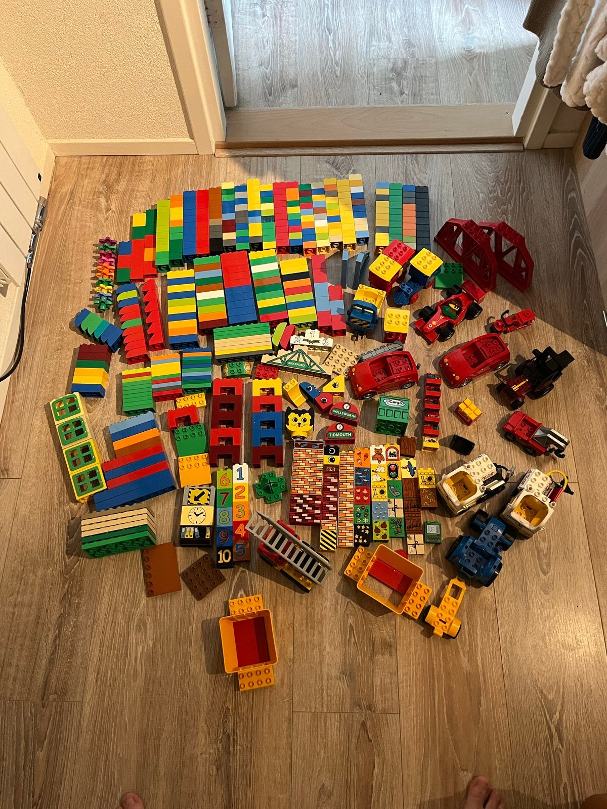 Grote partij LEGO Duplo (7kg) met treinen, auto's en meer, Ophalen of Verzenden, Gebruikt, Overige merken
