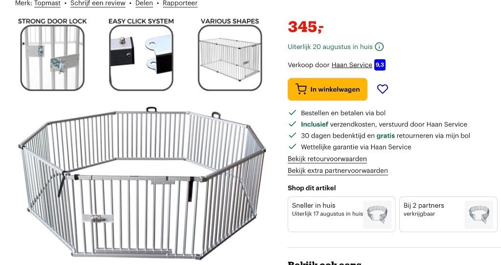 Topmast puppyren, Dieren en Toebehoren, Hondenhokken, Ophalen, Hondenkennel, 100 cm of meer, Nieuw